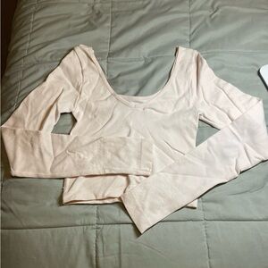 Elegant Cream Long Sleeve Women's Top